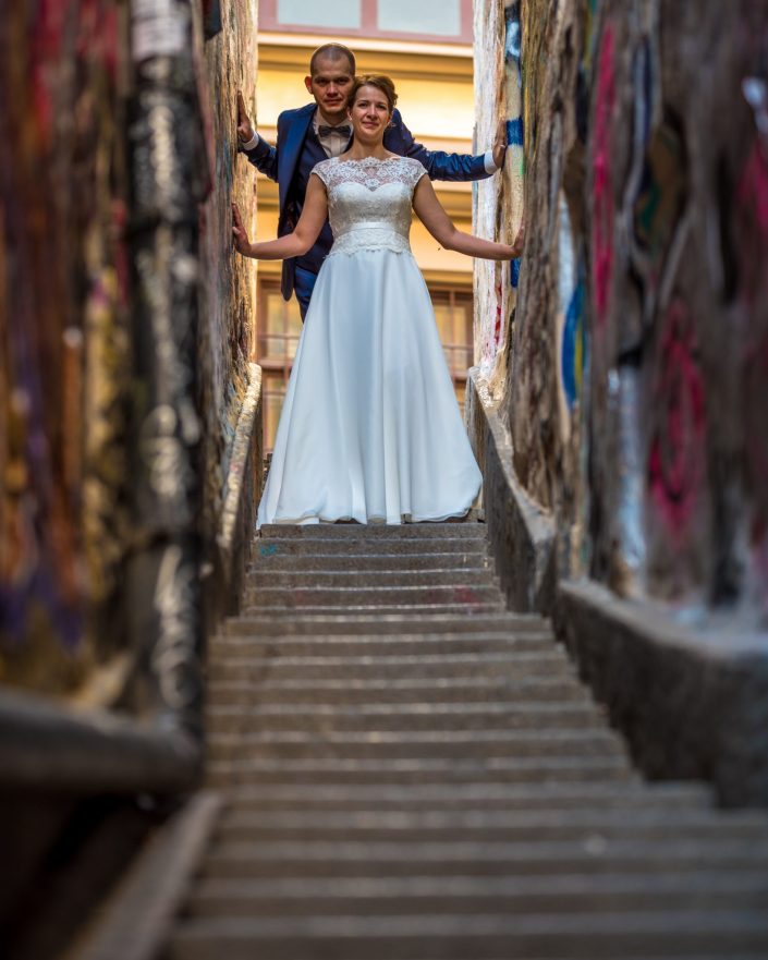 Wedding in the narrowest street in Stockholm