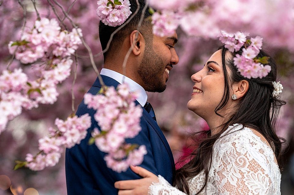 Cherry blossom wedding: Dimitra & Saurav